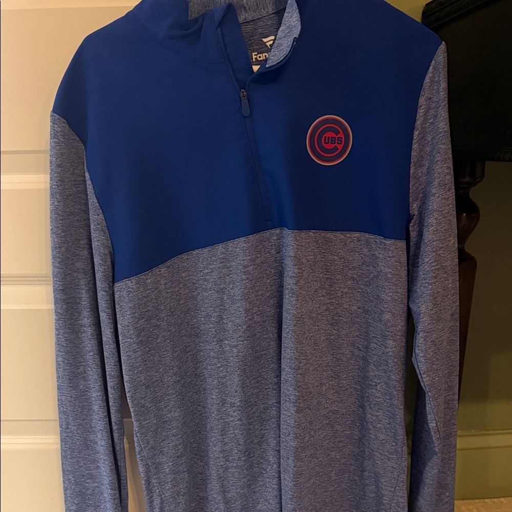 Chicago cubs Fanatics Blue and Gray Quarter-Zip Pullover